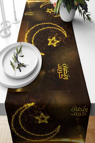 on the clouds Starry Ramadan Crescent Pattern - Ανθεκτικό υφασμάτινο τραπέζι κουζίνας σαλονιού