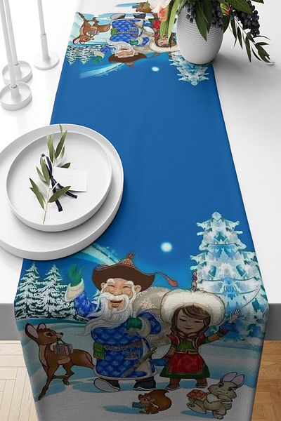 on the clouds Ethnic Patterned Living Room Kitchen Table Runner - Ανθεκτικό στους λεκέδες ύφασμα, διαφορετικά μοντέλα