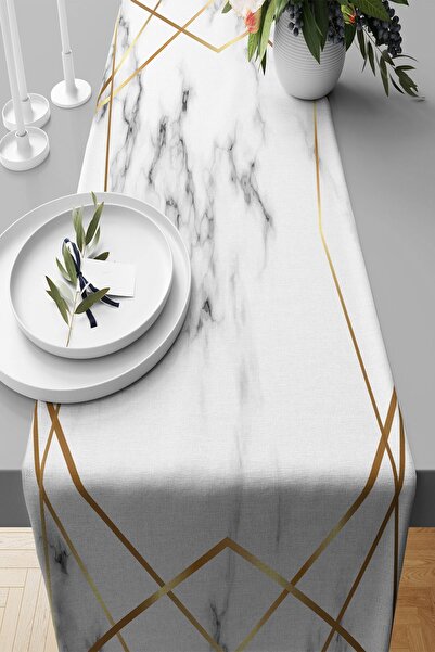 Pelangi عداء منقوش بالرخام - قماش مقاوم للبقع، طاولة مطبخ لغرفة المعيشة، نماذ...