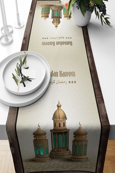 on the clouds Ramadan Kareem - Camili Ανθεκτικό στους λεκέδες Ύφασμα Σαλόνι Τραπέζι κουζίνας