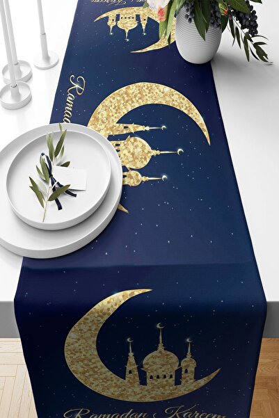 Pelangi Ramadan Kareem باللون الأزرق الداكن - مفرش طاولة مطبخ لغرفة المعيشة م...