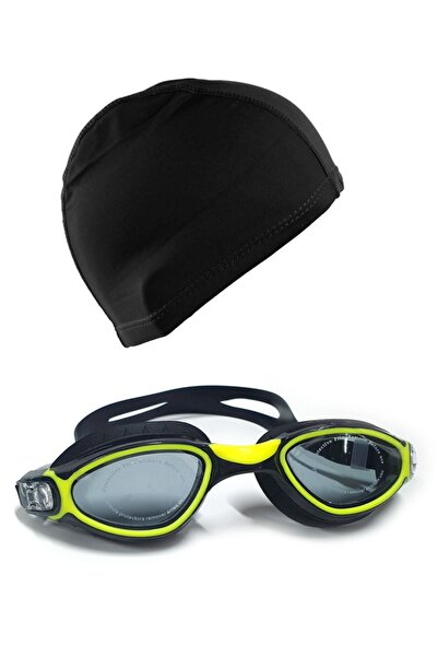 Tosima طقم نظارات سباحة من السيليكون الاحترافي وقبعة سباحة من الليكرا