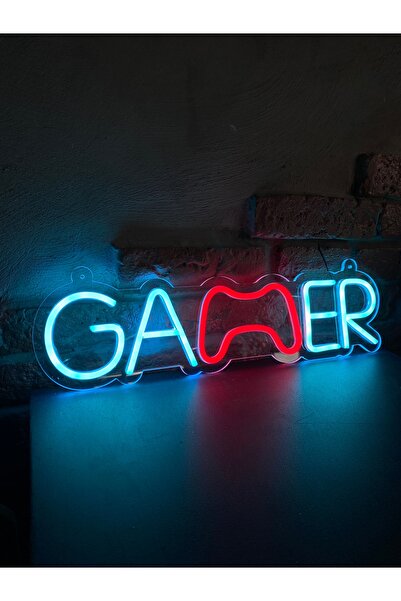 Neonite 'GAMER' Işıklı Neon Led Dekoratif Duvar Yazısı Tabelası (48X12CM)