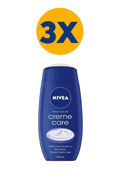 NIVEA Creme Care Eşsiz Kokulu Banyo Ve Duş Jeli 400ml X3