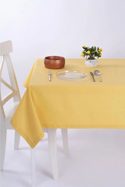 Junenext Duck Fabric Table Cloth Stain Resistant Care Free with Size Options