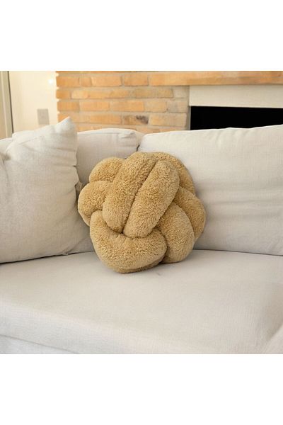 düğüm yastık Puffy Knot Pillow - Mink (Diameter 25 cm)