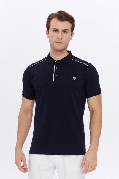 Rey Polo Polo Collar T-Shirt with Shoulder Stripe