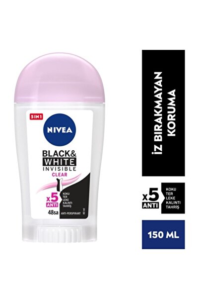 NIVEA Nıvea Kadın Stick Deodorant Black&white Invisible Clear 48 Saat Anti-perspirant Koruma 40ml