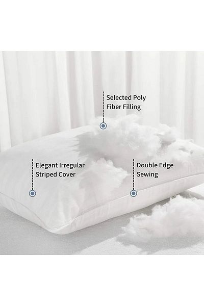 Junenext Premium 2 Pieces Smooth Pillow Inner Pillow Pure Silicone Fiber Filled with Size Options 1st Quality
