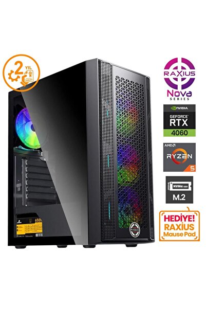 RaXius Nova G1 R5 4060-56F02 Ryzen5 5600 16GB 1TBSSD RTX4060 FreeDOS Gaming M...