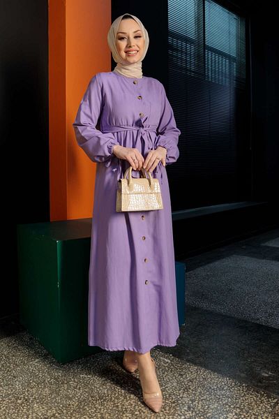 TOFİSA Lilac rovné střední dámské šaty - 3558