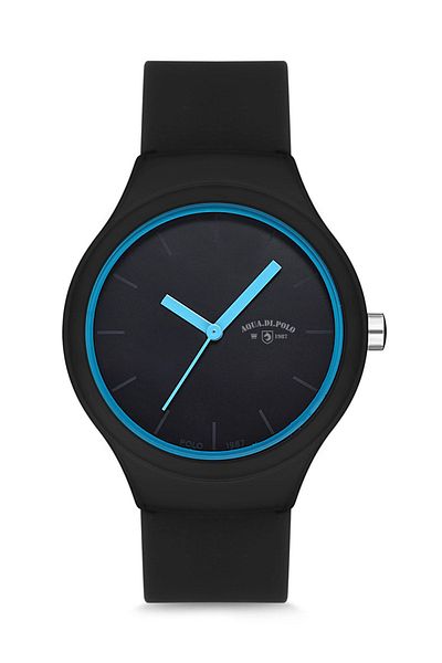 Aqua Di Polo 1987 ساعة يد رجالية معدنية سوداء APWR014001