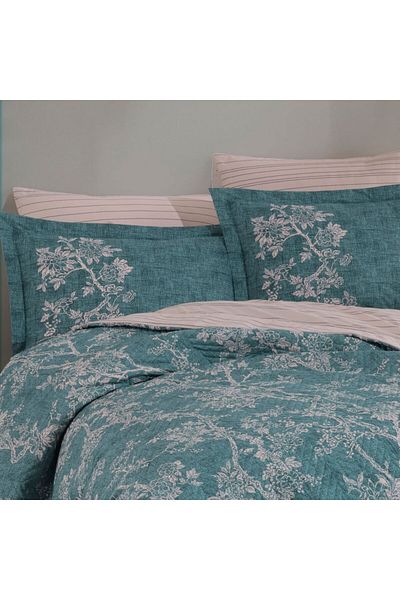 Hobby Dream Turquoise - طقم غطاء لحاف مزدوج - مبطن من البوبلين