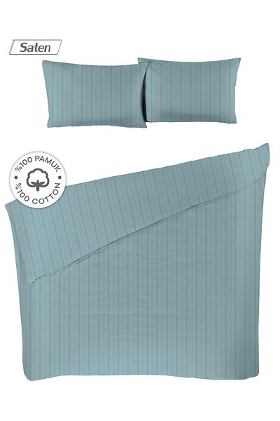 Lucy and Home Double Satin Duvet Cover and Pillowcase - 100% Cotton