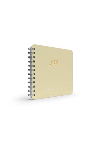 Gıpta Micro Notes Spiralli Pastel Sarı Sert Kapak 100 Yaprak 16*16 Çizgisiz D...