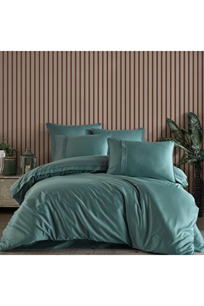 Hobby Plain - Yeşil Çift Kişilik 300TC Saten Nevresim Takımı