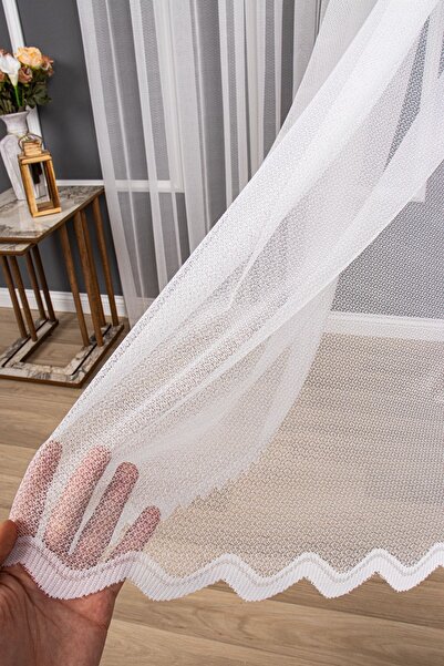elision home Plain Pattern Knitted Plain Tulle Curtain, 400x270, Sparse Pleat, 1/2