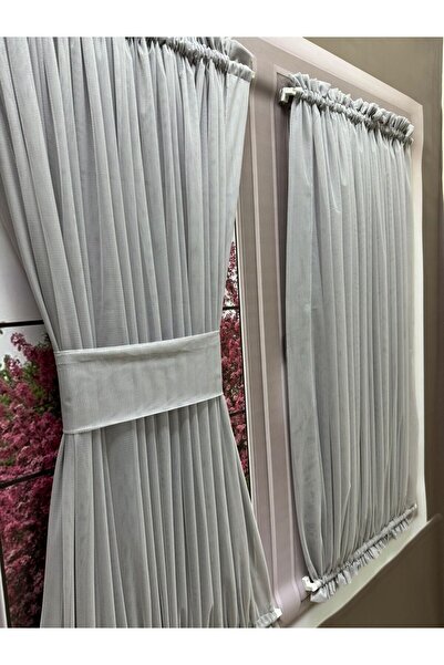 elision home Сірий метелик Бріз штора на штангах, кухонна штора для вікна (штанги в комплекті)