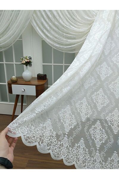 elision home Special Knitted Textured Double Breasted Tulle, 250x250cm, 1/4 Close Pleat