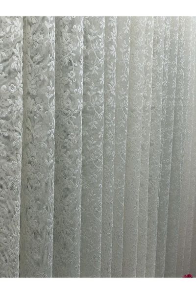 elision home Custom Knitted Textured Lace Tulle Curtain, 450x270, Normal Pleat, 1/2.5