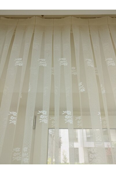 elision home Dense Patterned Lace Tulle Curtain on the Hem, 150x270, Sparse Pleat, 1/2