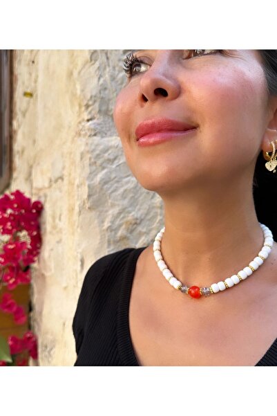 Atelier Sriza قلادة جيزيل مرصعة بالكريستال والأحجار الطبيعية Ceyt