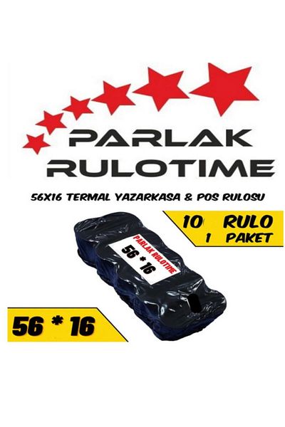 PARLAK RULOTIME Thermal Pos Cash Register Roll - 56*16, 10 Pieces, 1 Pack