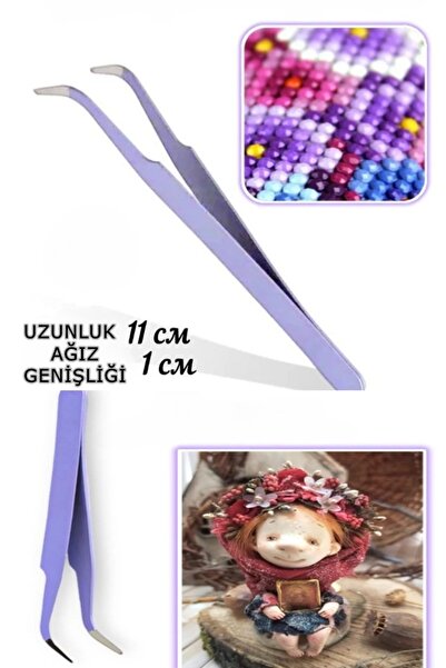 xolo 2 Adet Mor Ponpon Peluş Boncuk Tutma Sabitleme Cımbızı XLC503