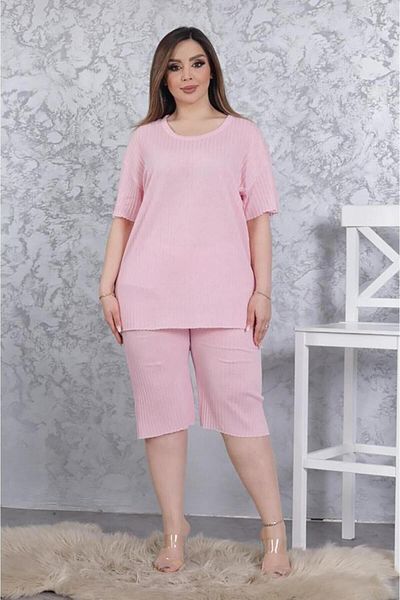 Freeista Pink Large Size Capri Pajama Set PJ03