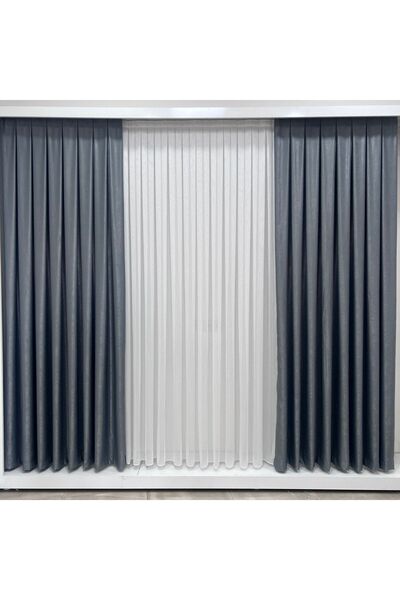 perde mağazam Kar Desen Tül Perde Sık Pile Dikim (1-3)