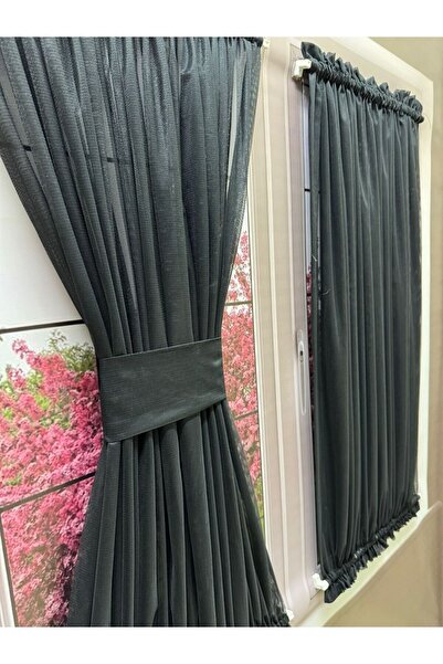 elision home Чорна метелик Бріз штора на штангах, кухонна штора для дверей та вікон (штанги в комплекті)