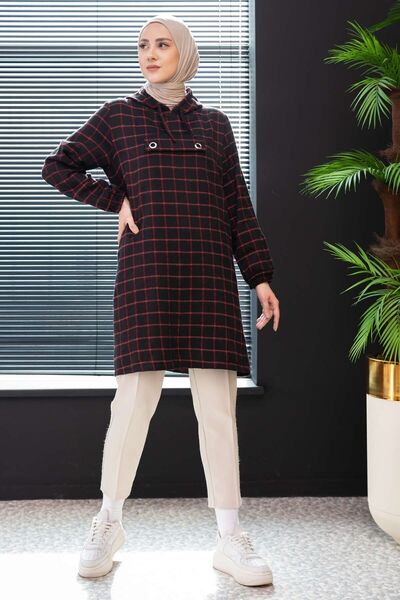 TOFİSA 10003-bordo Tunik