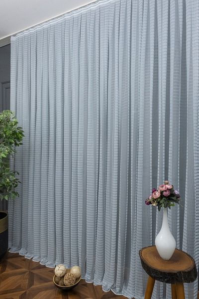 elision home Sport Pattern Tulle Curtain, 550x270, Sparse Pleat, 1/2