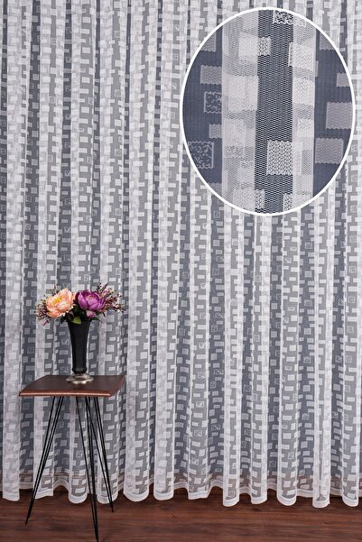 elision home ستارة تول محبوكة بنمط البلاط 300x250 سم 1x2 ثنيات متناثرة Elısıo...