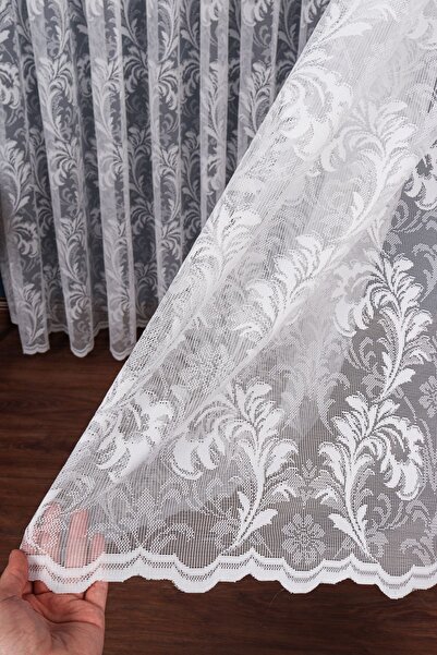 elision home Flush Knitted Lace Tulle Curtain (1/3 Tight Pleat) High Gramage