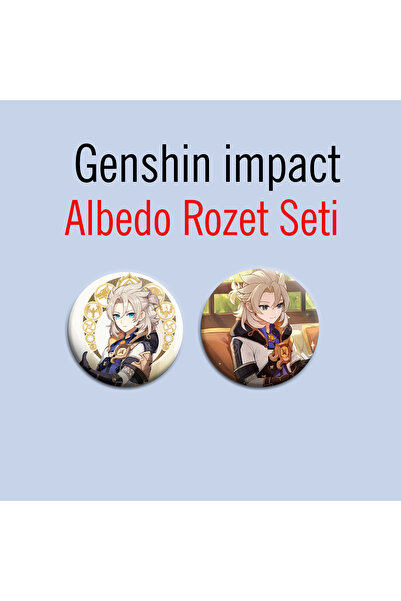 Akumastik مجموعة شارات زينة للحقائب من جينشين إمباكت ألبيدو مكونة من قطعتين