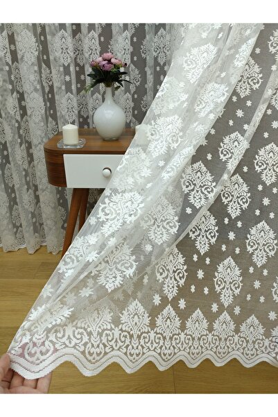 elision home Perdeau din tul tricotat Damaks ecru, 500x250, plisat rar, 1/2