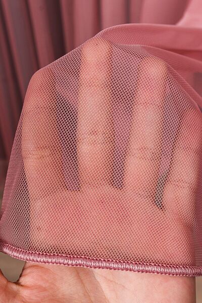 elision home Dried Rose Grek Tulle Curtain Honeycomb Floor 300x260 cm 1x2 Sparse Pleat Elıon00101