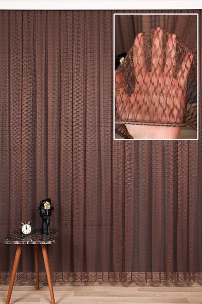 elision home Lace Knitted Tulle Curtain High Gramage, 250x270, Sparse Pleat, 1/2