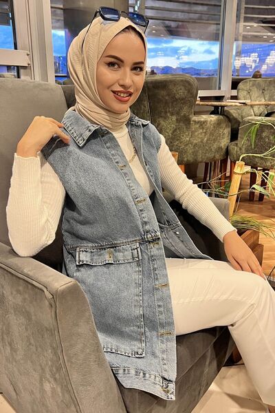 TOFİSA 23051-ΜΠΛΕ Τζιν Γιλέκο