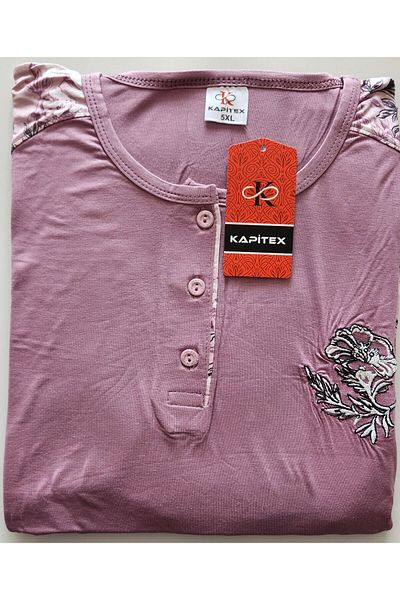 KAPİTEX Battal Size Kapitex Cotton Long Sleeve Pajama Set - 5975