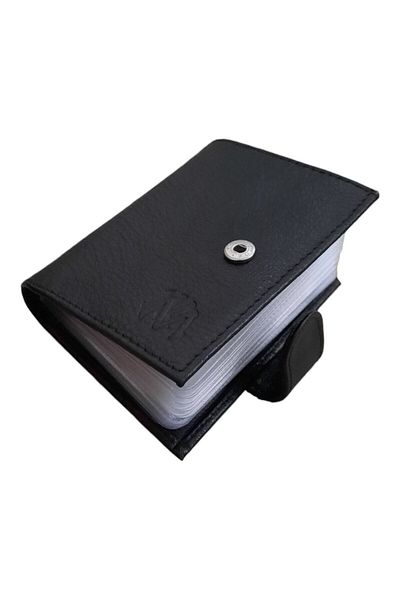 MKM Luxury Leather Card Holder Wallet - Vertical Snap Model