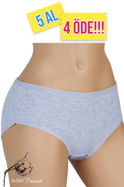 Dondeza Chiloți Bato cu nervuri pentru femei - 100% bumbac, mărimi L-XL-2XL