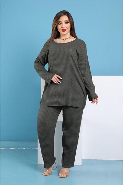 Freeista Khaki Plus Size Pajama Set