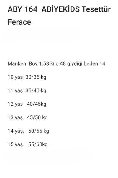 ABİYEKİDS Rochie Abaya Hijab de culoare modest pentru fete și băieți, pentru vârste 10-15 ani, ABY164
