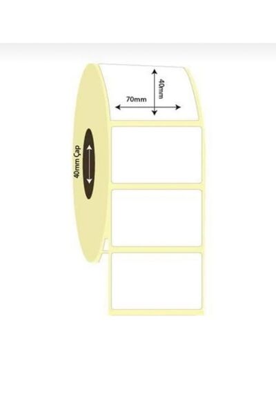 AYSAN ETİKET Etiket Boş Yapışkanlı Kuşe Barkod Etiketi 40mm x 70mm