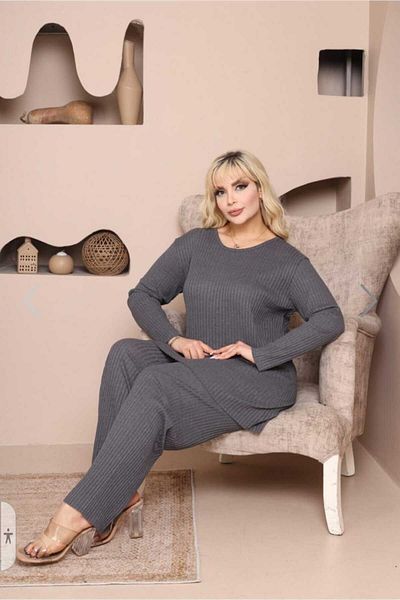Freeista Dark Gray Plus Size Pajama Set