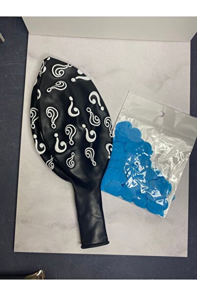 Melodisecil Siyah Büyük Soru İşaretli Cinsiyet Belirleme Partisi Balonu ve pulları ile birlikte