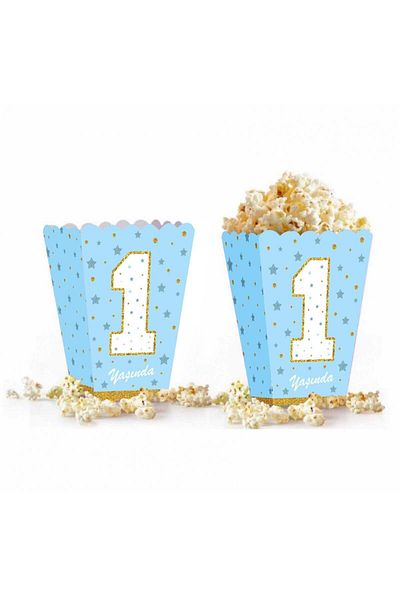 Big Party 1 Year Old Themed Blue Corn Box