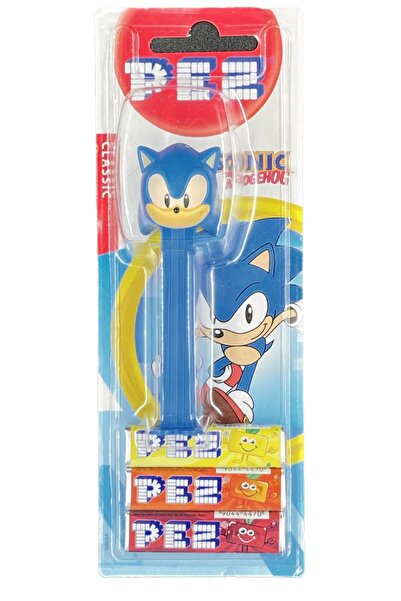 Pez Sonic Lisanslı 1 Oyuncak Dispenser + 3 Şeker Paketi